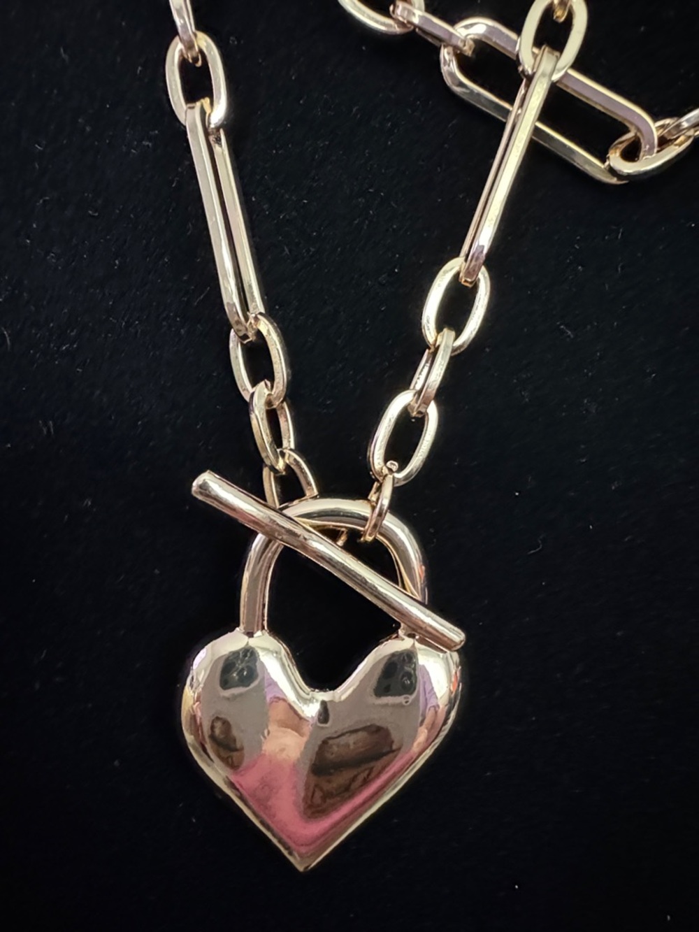 Camila Coelho Gold  colored Layered Chain Necklace with Heart Pendant 38” - Picture 2 of 8